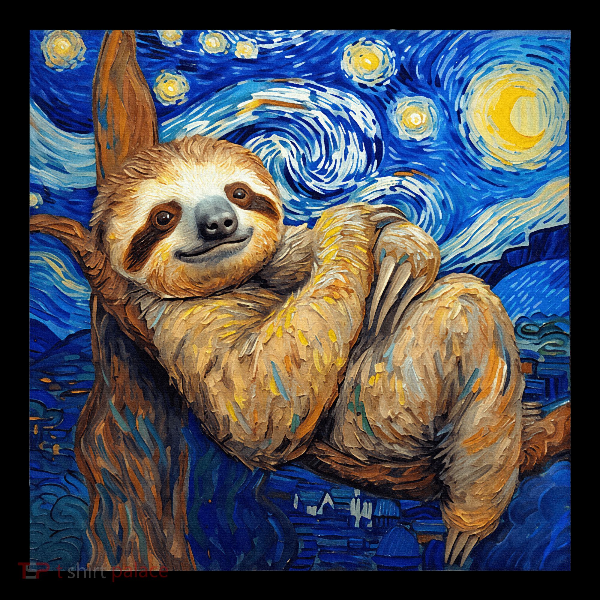 Sloth Van Gogh Style Starry Night Ornament