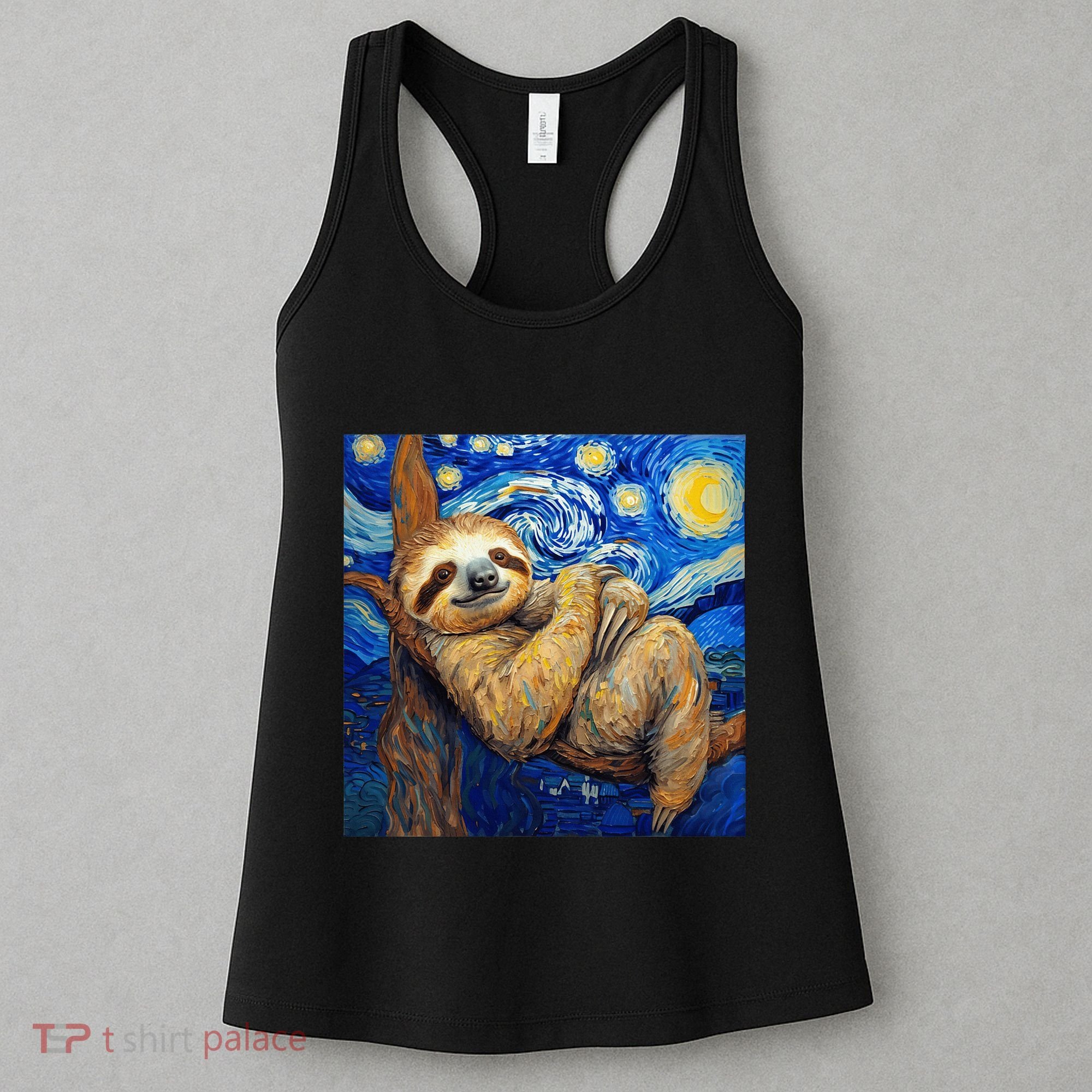 Sloth Van Gogh Style Starry Night Women's Tank Top