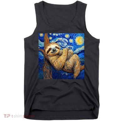 Sloth Van Gogh Style Starry Night Tank Top