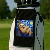 Sloth Van Gogh Style Starry Night Golf Towel thumb 2