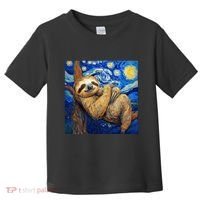 Sloth Van Gogh Style Starry Night Toddler T-Shirt thumb 0