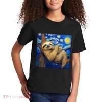 Sloth Van Gogh Style Starry Night Kids T-Shirt thumb 2