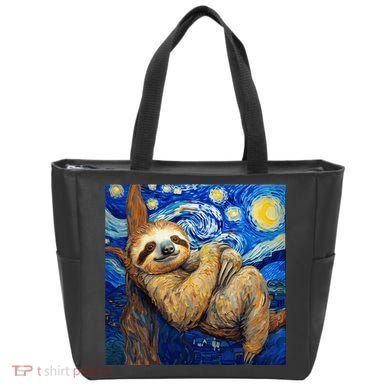 Sloth Van Gogh Style Starry Night Tote Bag