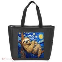 Sloth Van Gogh Style Starry Night Tote Bag thumb 0