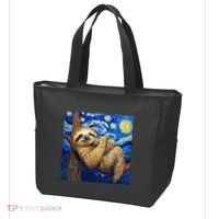 Sloth Van Gogh Style Starry Night Tote Bag thumb 3