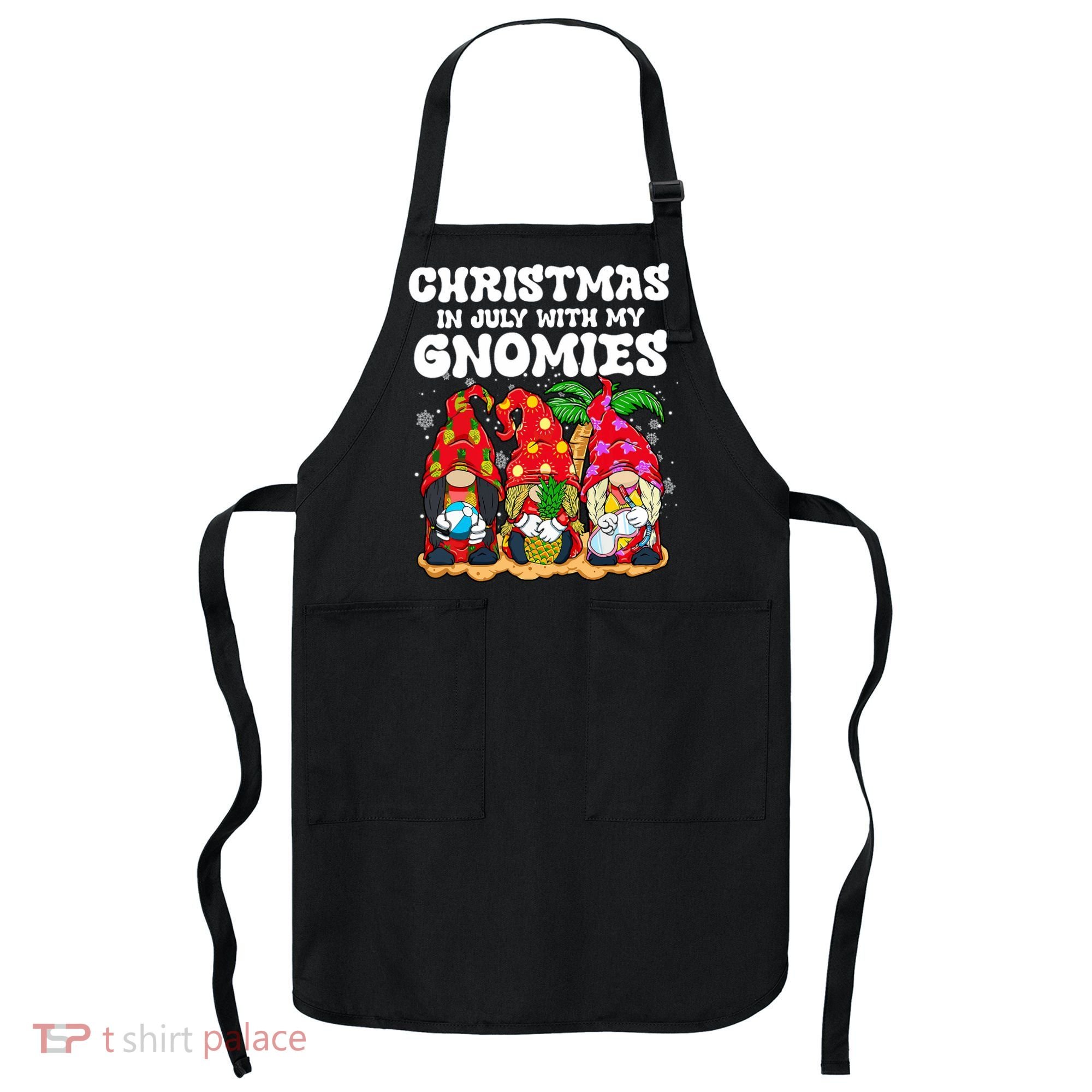 Summer Vacation Gnomes Lover Funny Christmas In July Apron