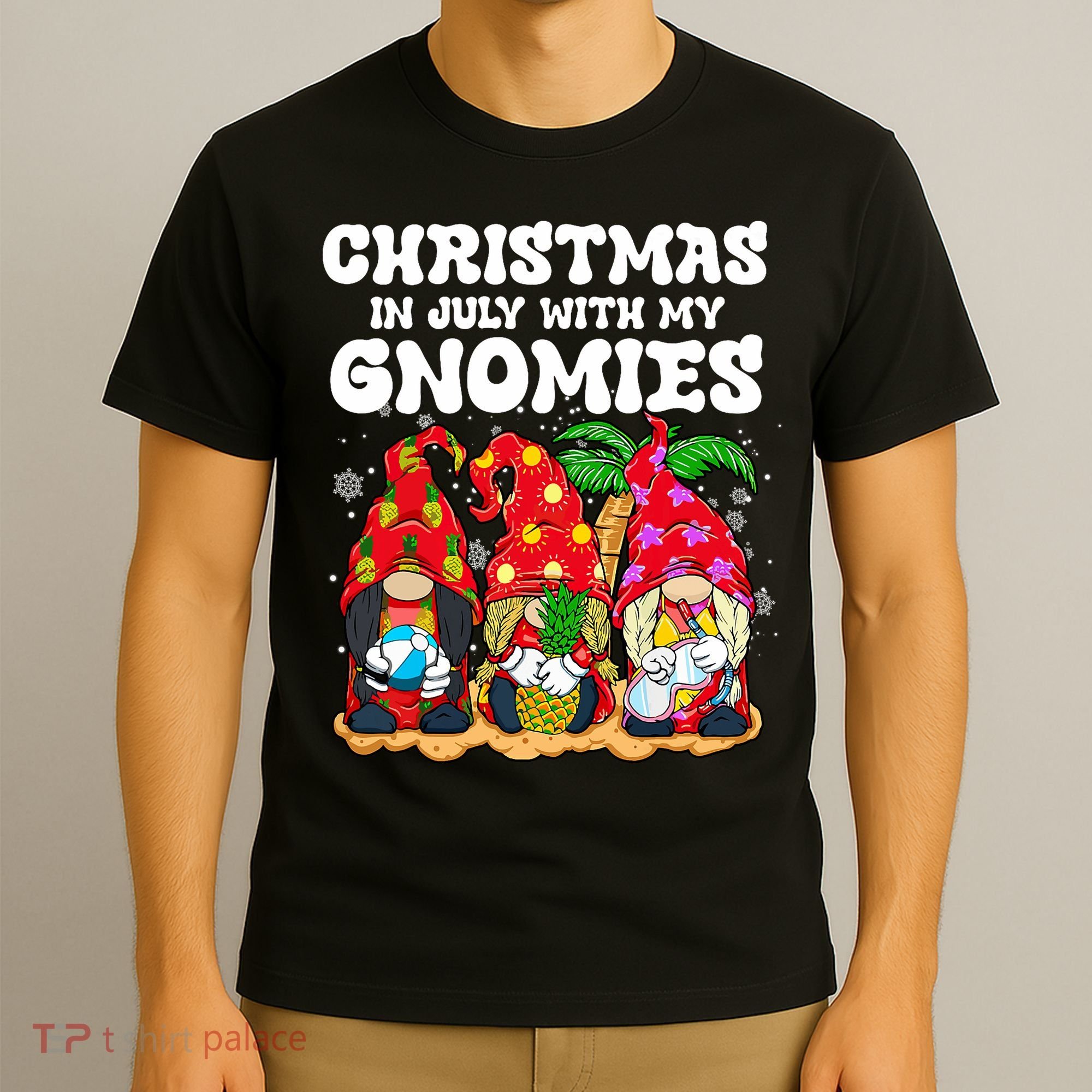 Summer Vacation Gnomes Lover Funny Christmas In July T-Shirt