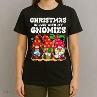 Summer Vacation Gnomes Lover Funny Christmas In July T-Shirt thumb 4