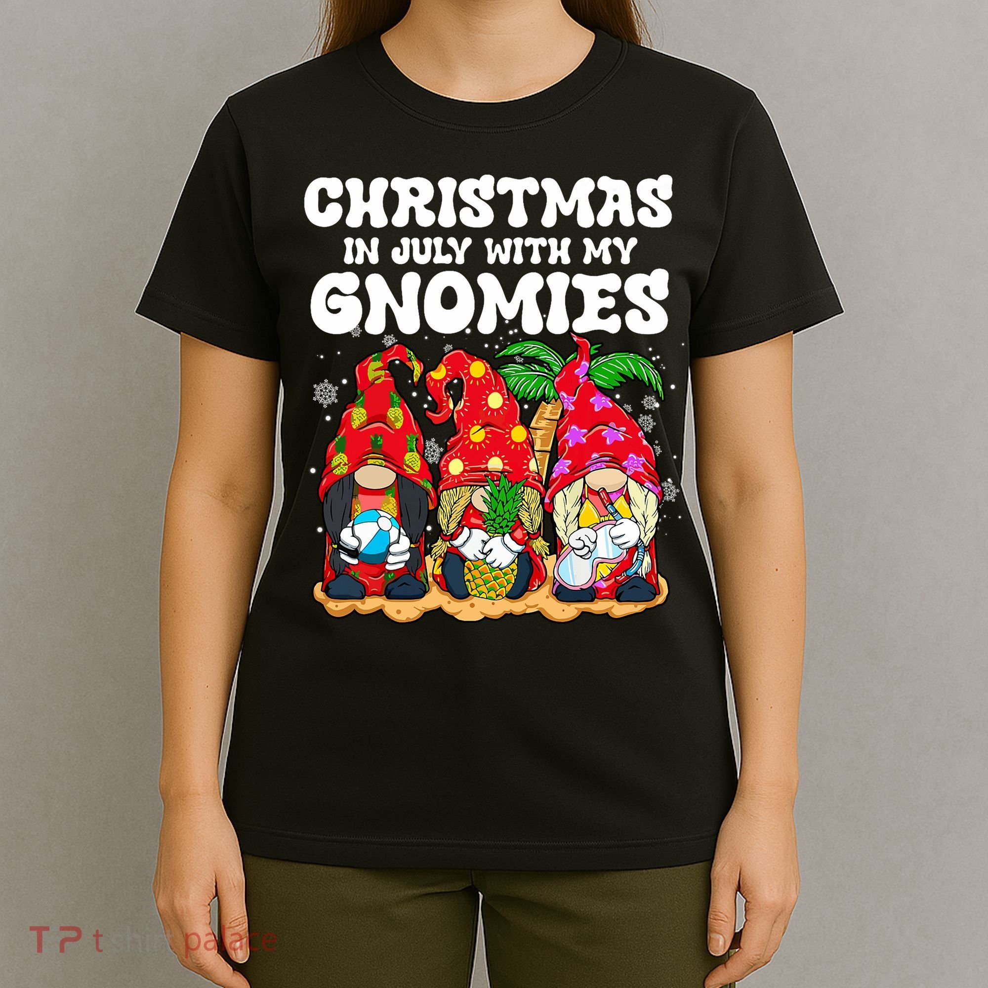 Summer Vacation Gnomes Lover Funny Christmas In July T-Shirt
