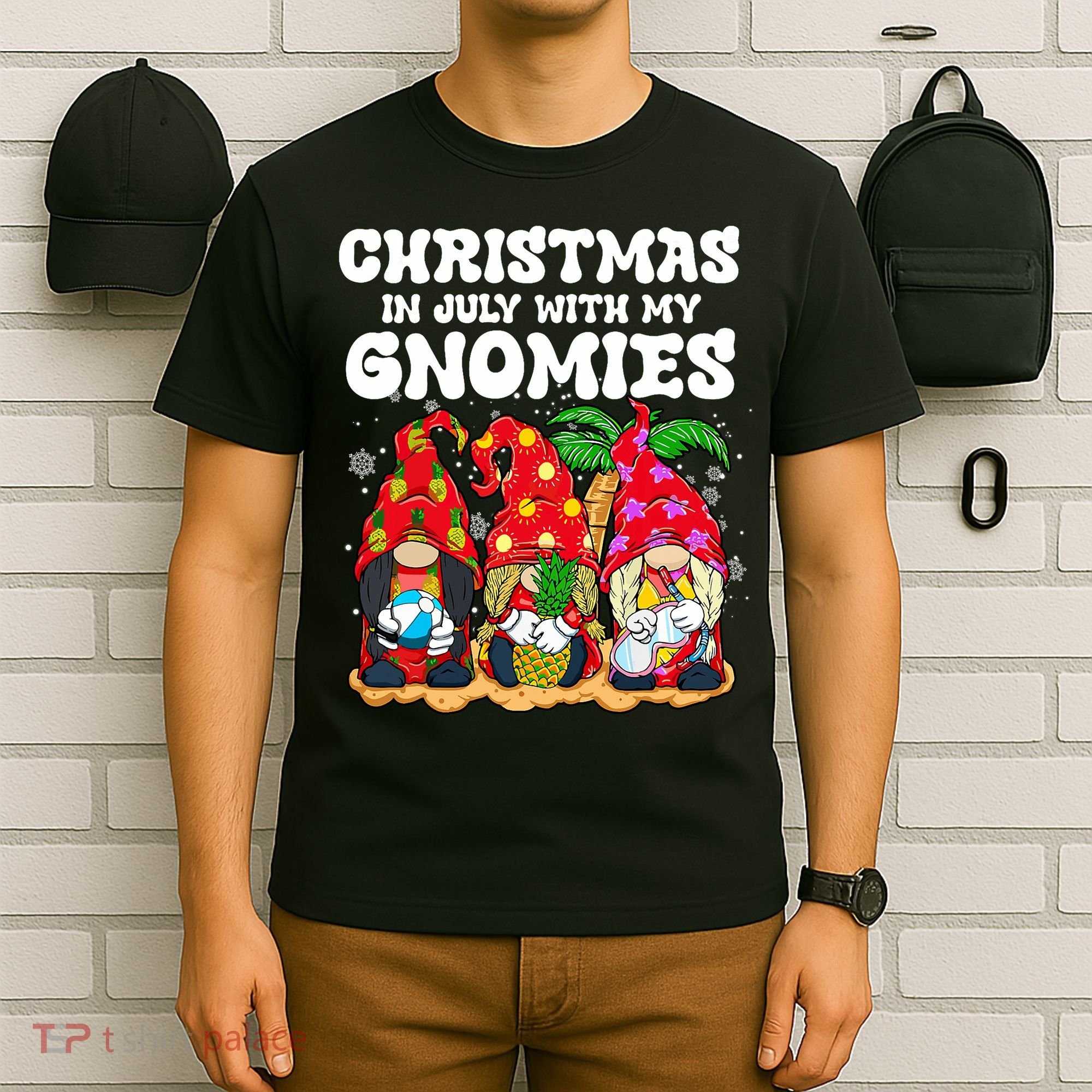 Summer Vacation Gnomes Lover Funny Christmas In July T-Shirt