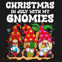 Summer Vacation Gnomes Lover Funny Christmas In July Coaster thumb 2