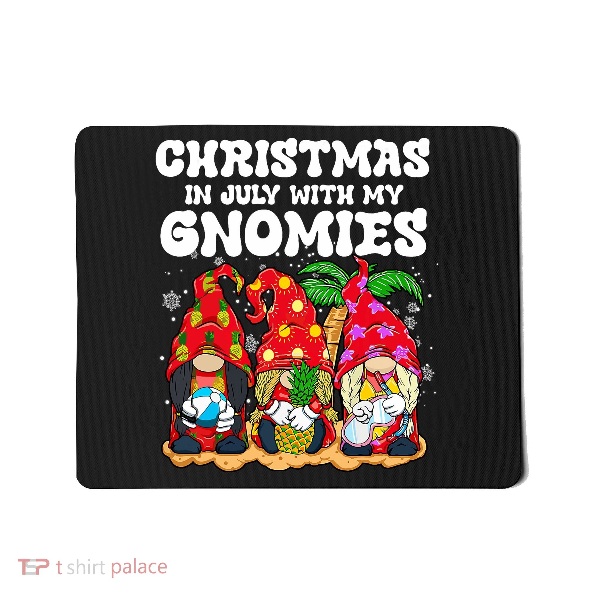 Summer Vacation Gnomes Lover Funny Christmas In July Mousepad