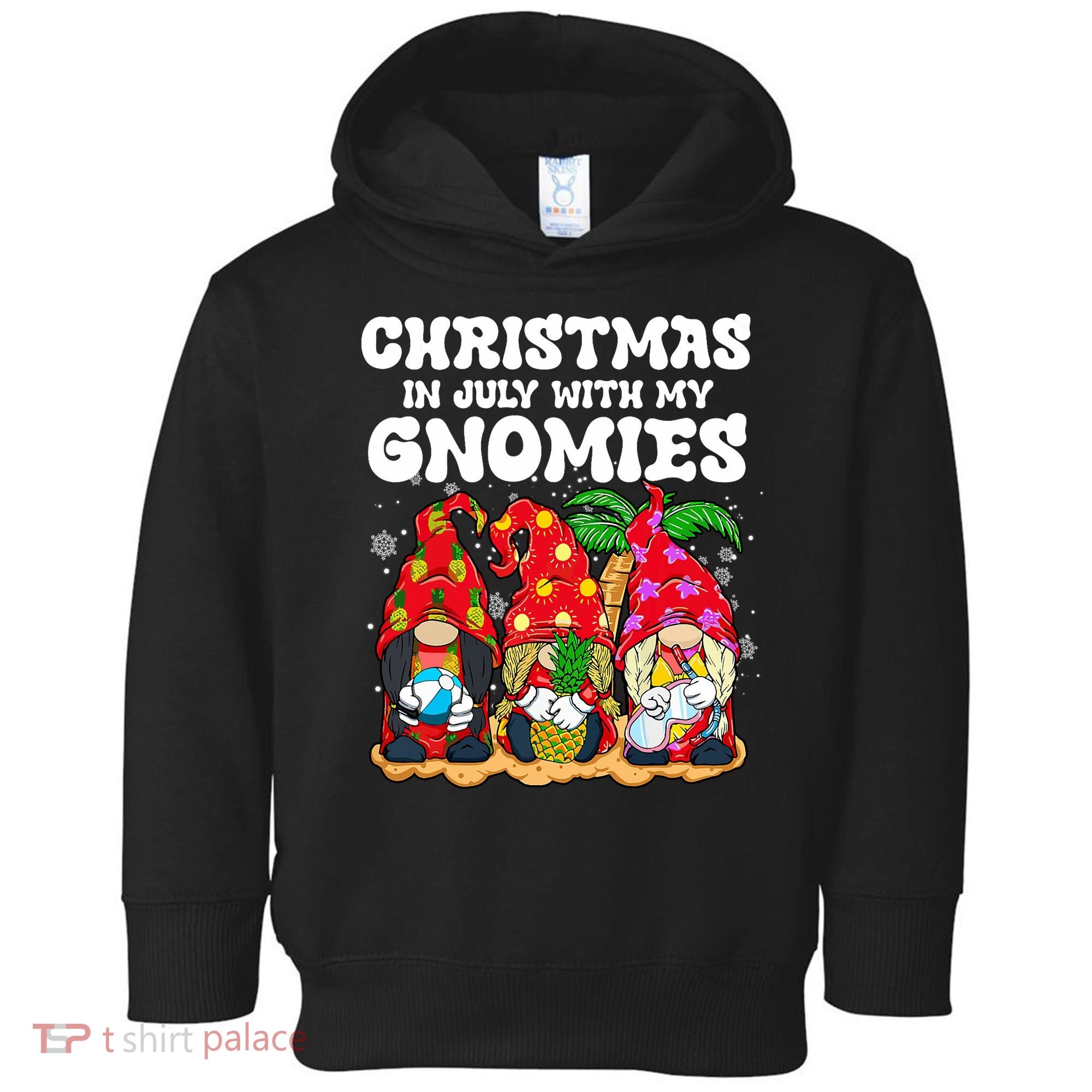 Summer Vacation Gnomes Lover Funny Christmas In July Toddler Hoodie