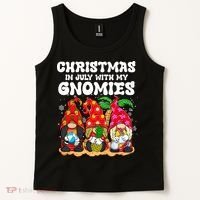 Summer Vacation Gnomes Lover Funny Christmas In July Tank Top thumb 2