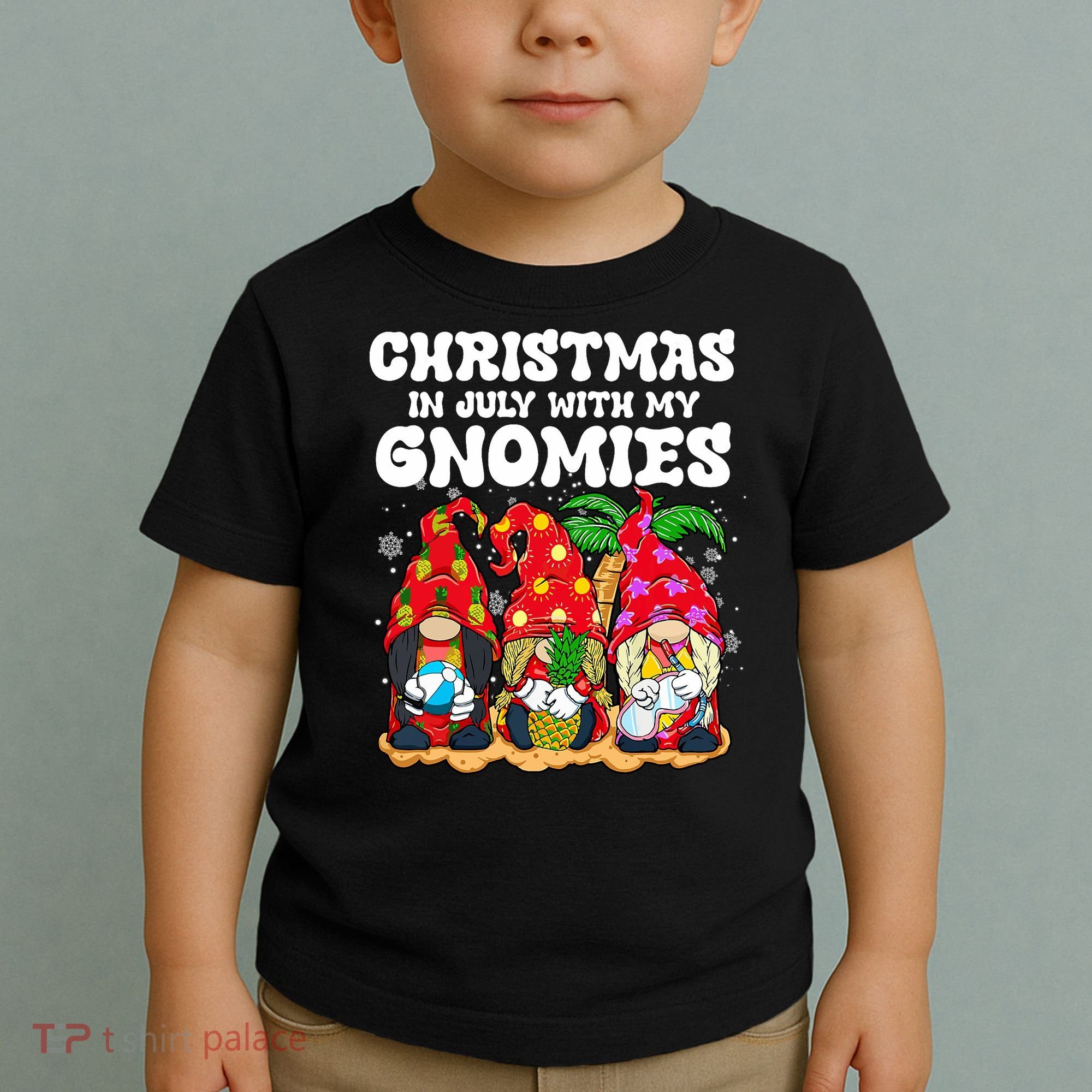 Summer Vacation Gnomes Lover Funny Christmas In July Toddler T-Shirt