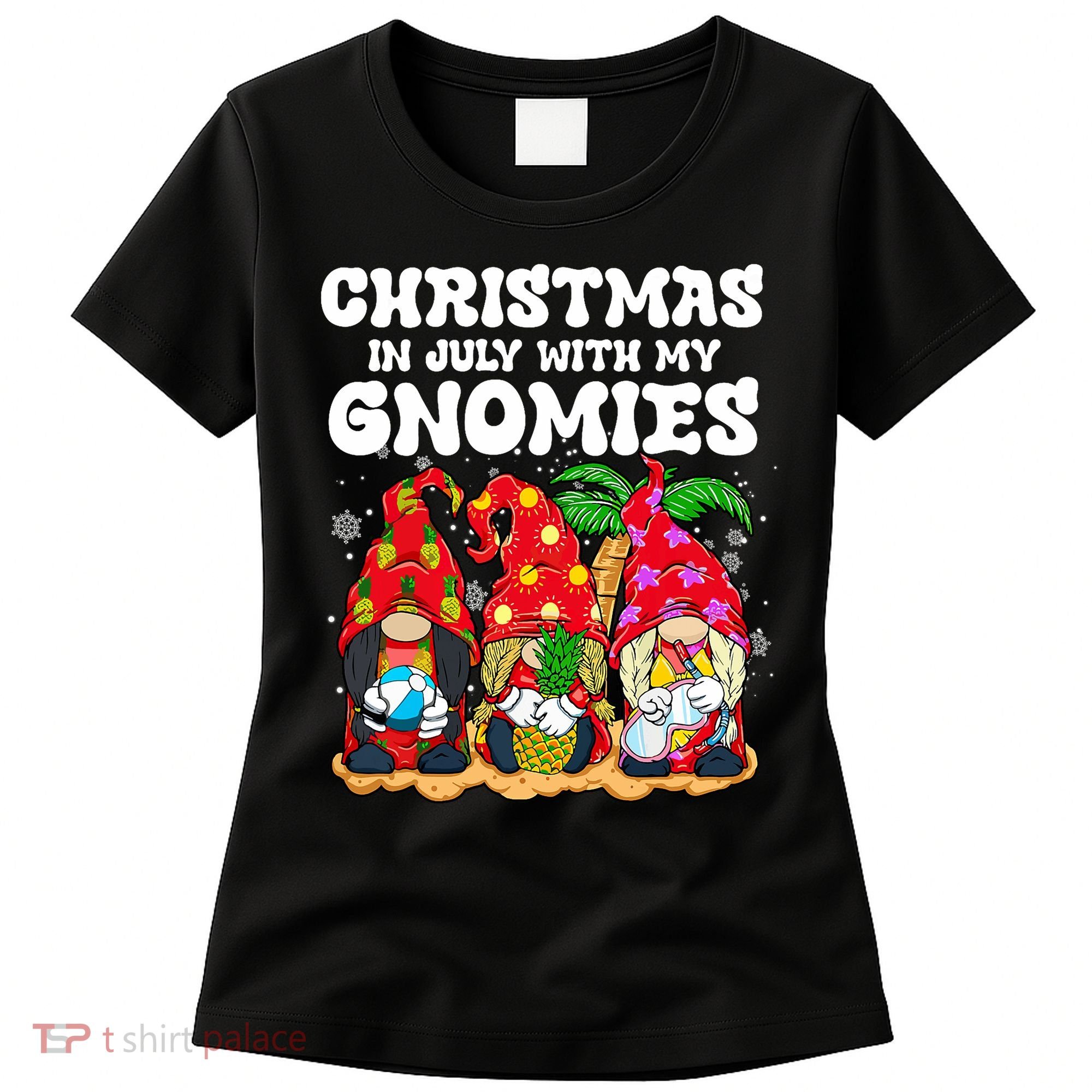 Summer Vacation Gnomes Lover Funny Christmas In July Women's T-Shirt