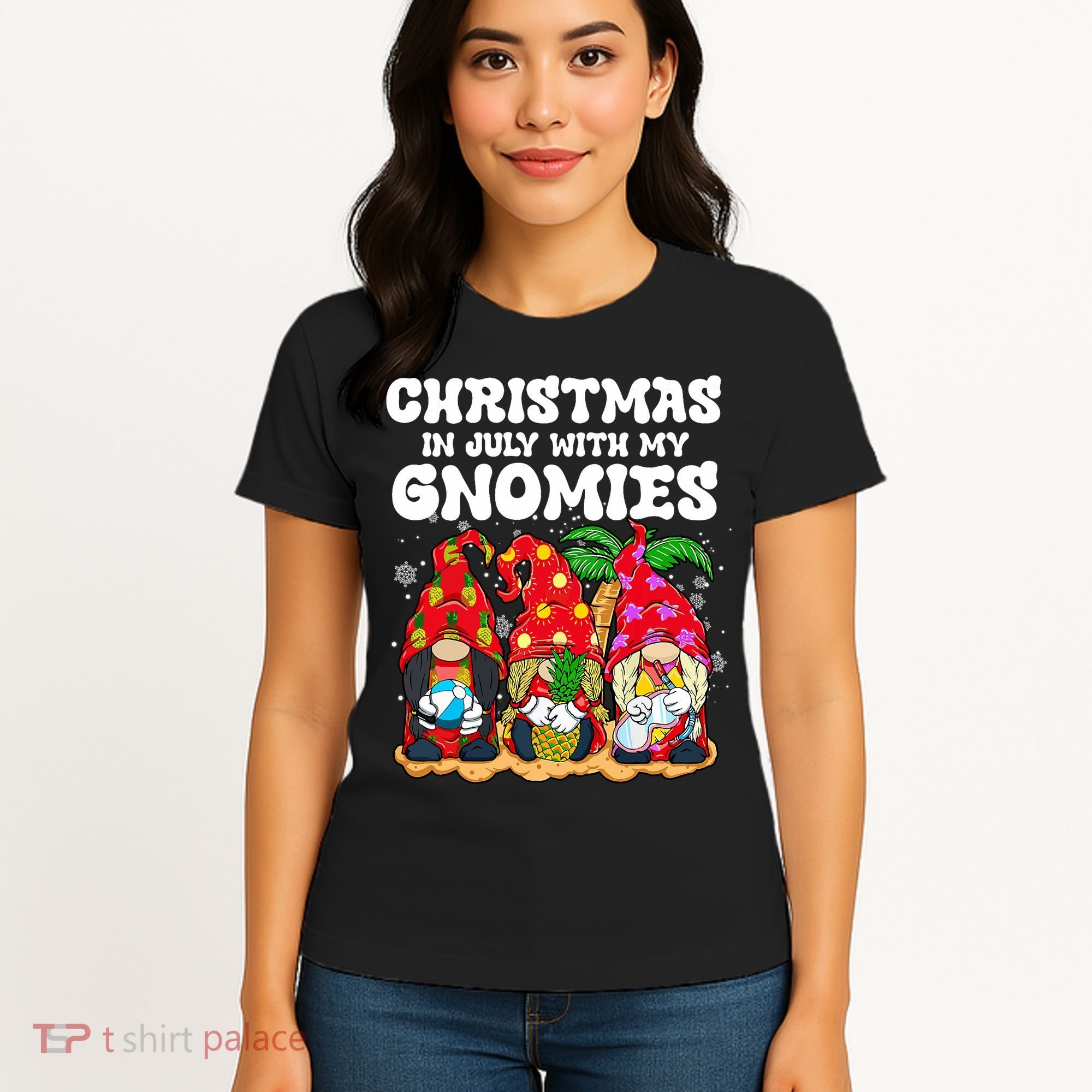 Summer Vacation Gnomes Lover Funny Christmas In July Women's T-Shirt