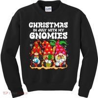 Summer Vacation Gnomes Lover Funny Christmas In July Kids Sweatshirt thumb 0