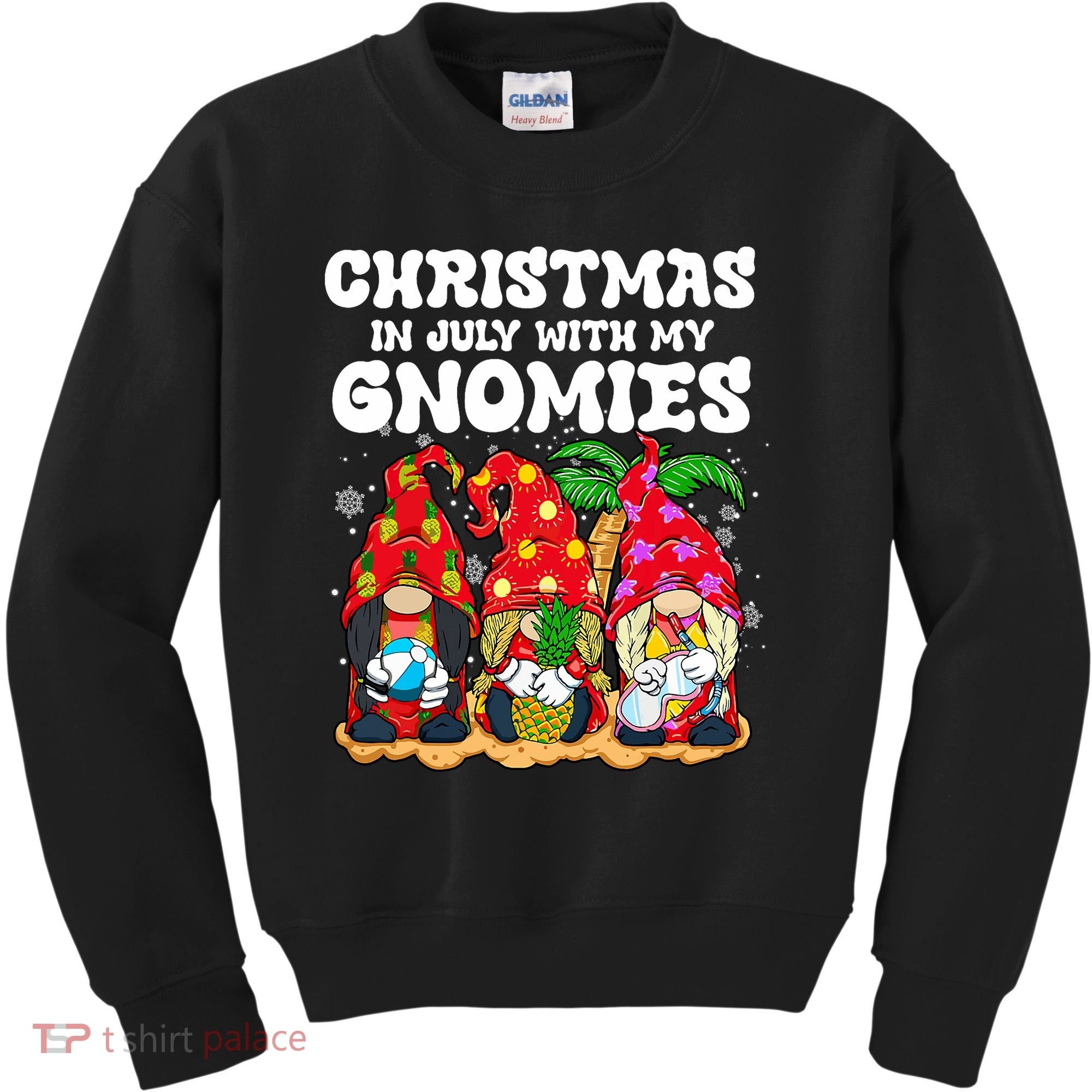 Summer Vacation Gnomes Lover Funny Christmas In July Kids Sweatshirt