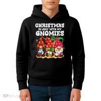 Summer Vacation Gnomes Lover Funny Christmas In July Kids Hoodie thumb 4
