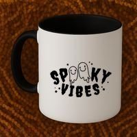 Spooky Vibes Halloween Ghost Cute Coffee Mug thumb 2