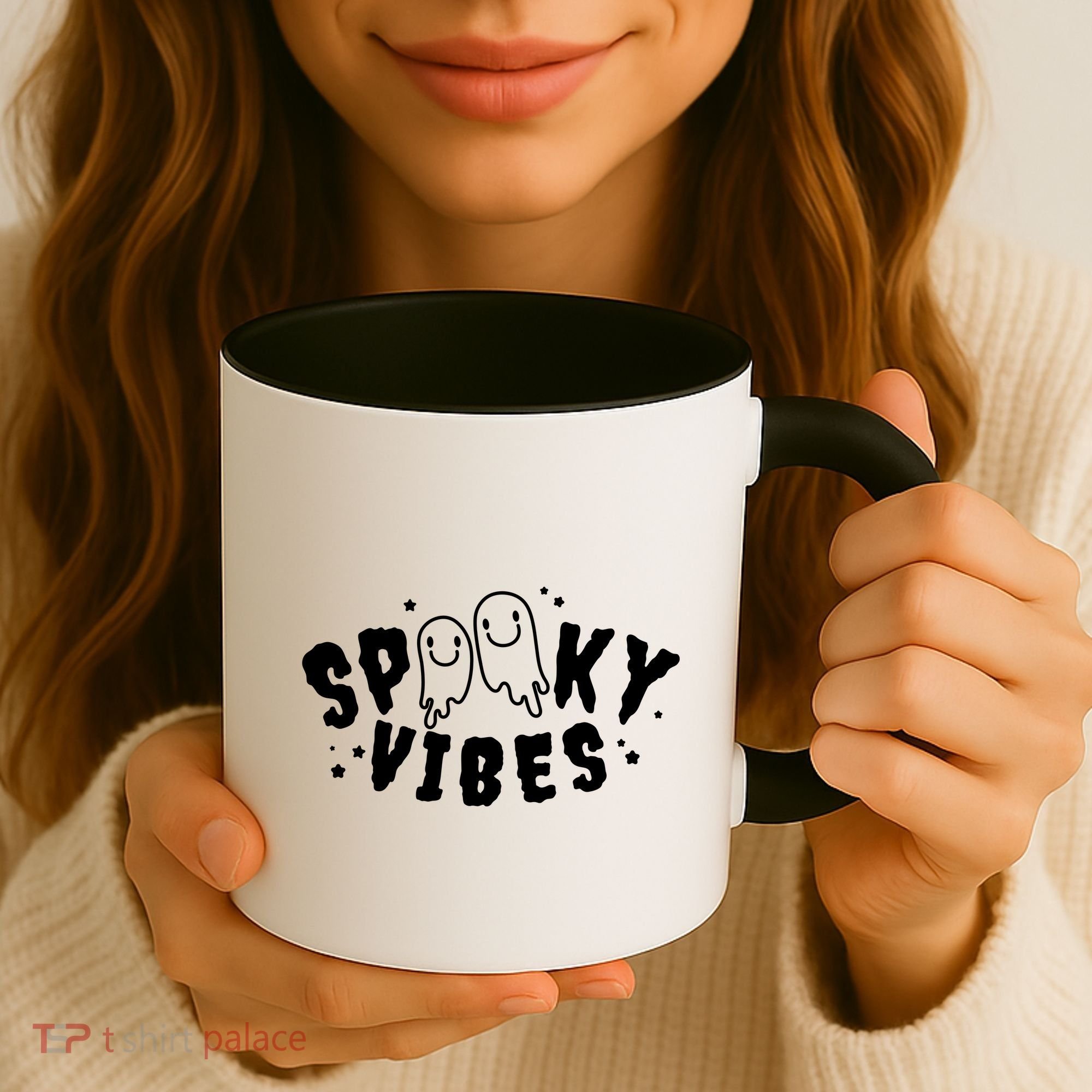 Spooky Vibes Halloween Ghost Cute Coffee Mug