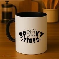 Spooky Vibes Halloween Ghost Cute Coffee Mug thumb 4