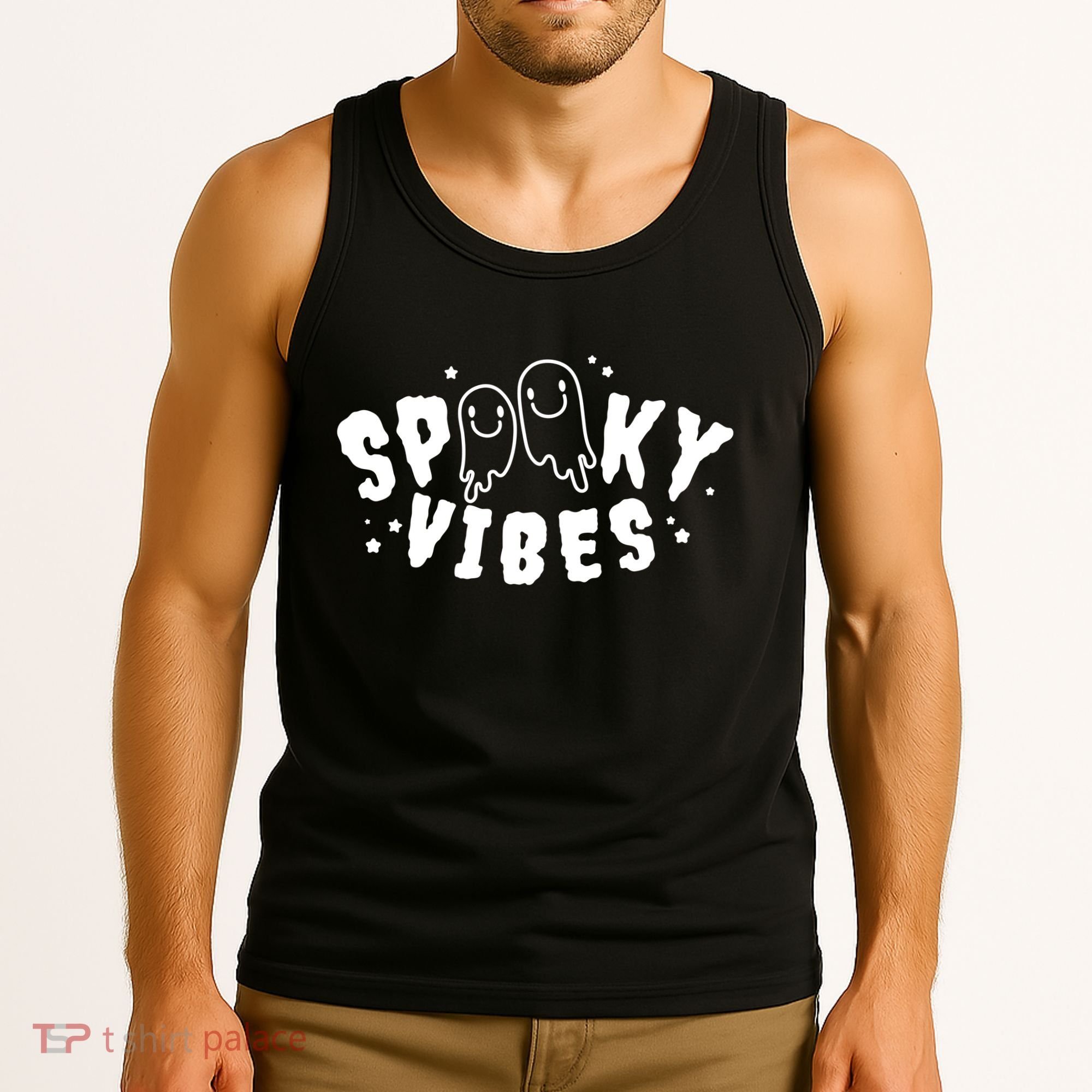 Spooky Vibes Halloween Ghost Cute Tank Top