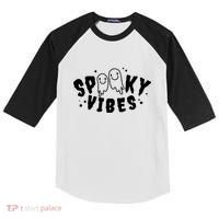 Spooky Vibes Halloween Ghost Cute Kids Colorblock Raglan Jersey thumb 0