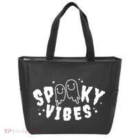 Spooky Vibes Halloween Ghost Cute Tote Bag thumb 0