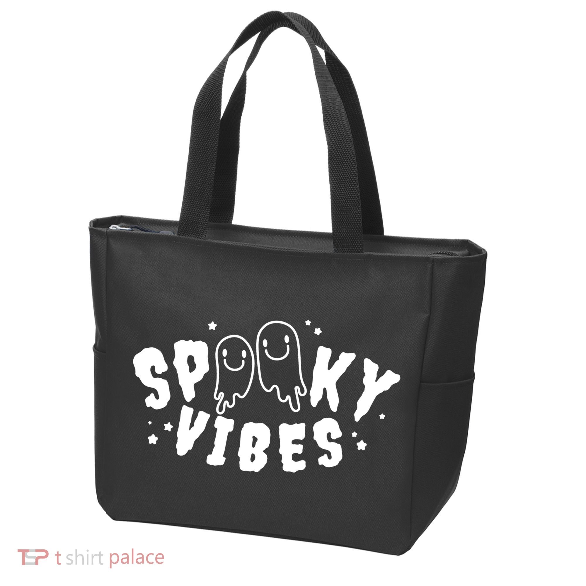 Spooky Vibes Halloween Ghost Cute Tote Bag