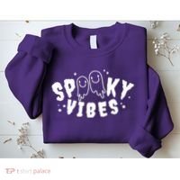 Spooky Vibes Halloween Ghost Cute Sweatshirt thumb 2