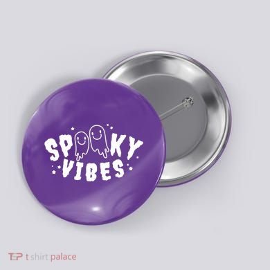 Spooky Vibes Halloween Ghost Cute Button
