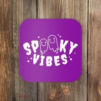 Spooky Vibes Halloween Ghost Cute Coaster