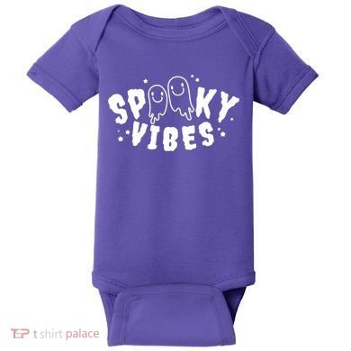 Spooky Vibes Halloween Ghost Cute Baby Bodysuit