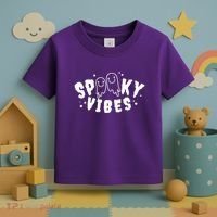 Spooky Vibes Halloween Ghost Cute Toddler T-Shirt thumb 3