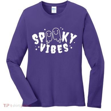 Spooky Vibes Halloween Ghost Cute Women's Long Sleeve Shirt