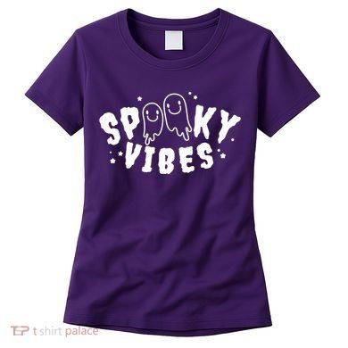 Spooky Vibes Halloween Ghost Cute Women's T-Shirt
