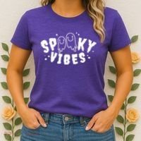 Spooky Vibes Halloween Ghost Cute Women's T-Shirt thumb 2