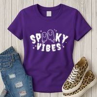 Spooky Vibes Halloween Ghost Cute Women's T-Shirt thumb 3