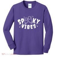 Spooky Vibes Halloween Ghost Cute Kids Long Sleeve Shirt thumb 0