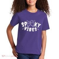 Spooky Vibes Halloween Ghost Cute Kids T-Shirt thumb 2