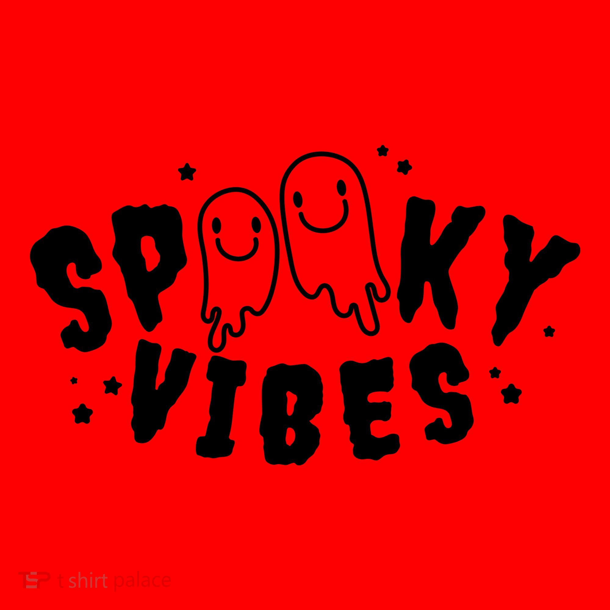 Spooky Vibes Halloween Ghost Cute Santa Hat