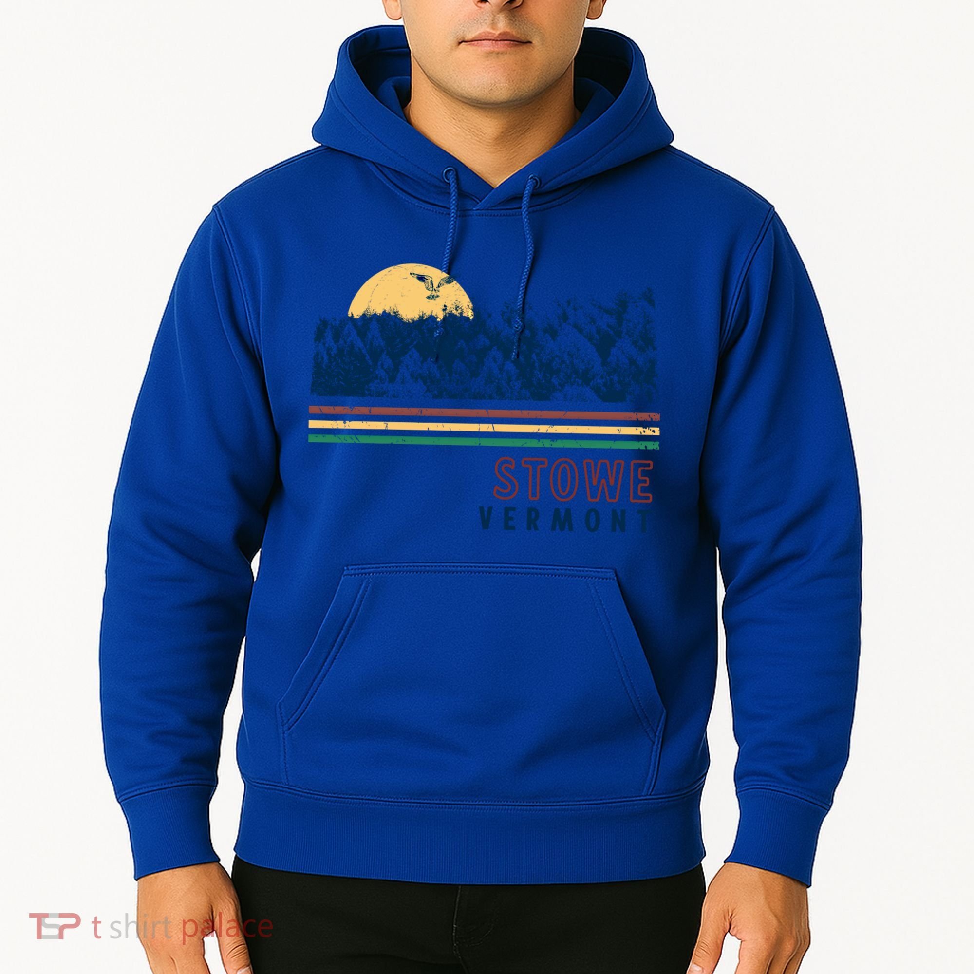 Stowe Vermont Hiking Skiing Retro Cool Gift Hoodie