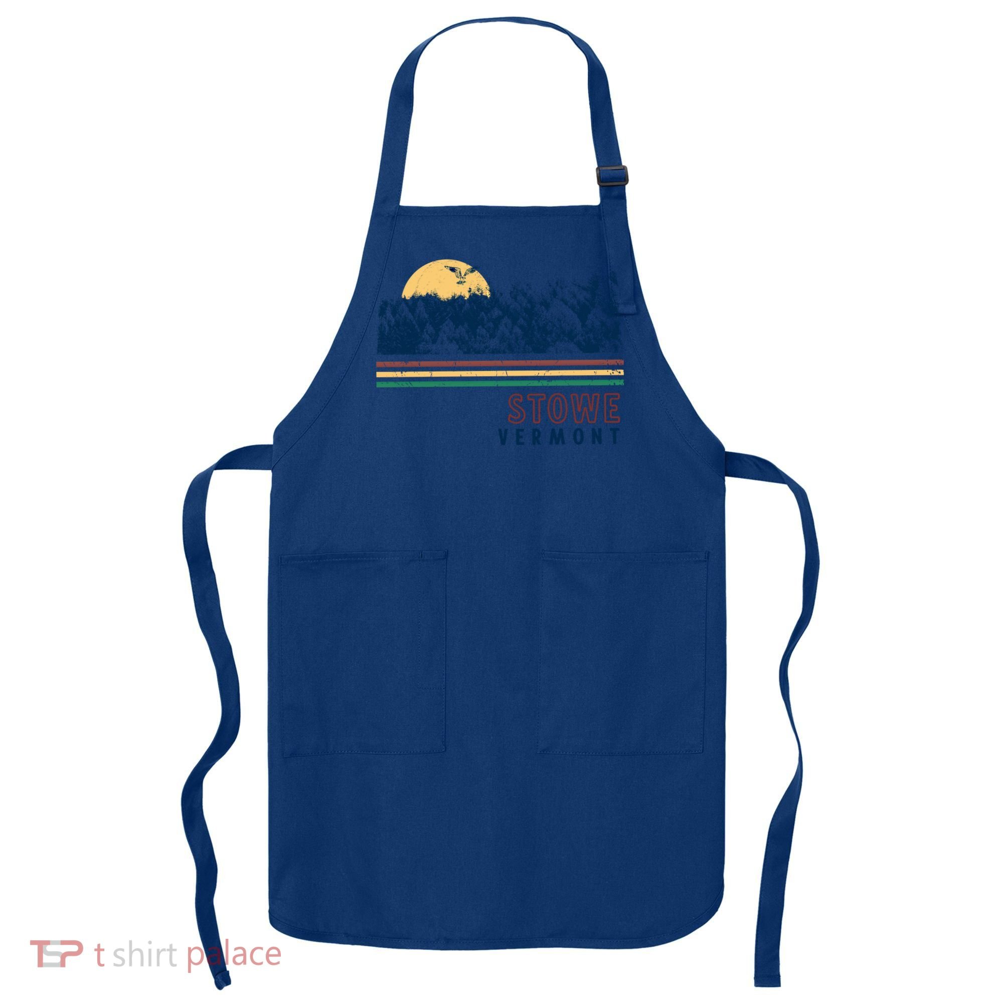 Stowe Vermont Hiking Skiing Retro Cool Gift Apron