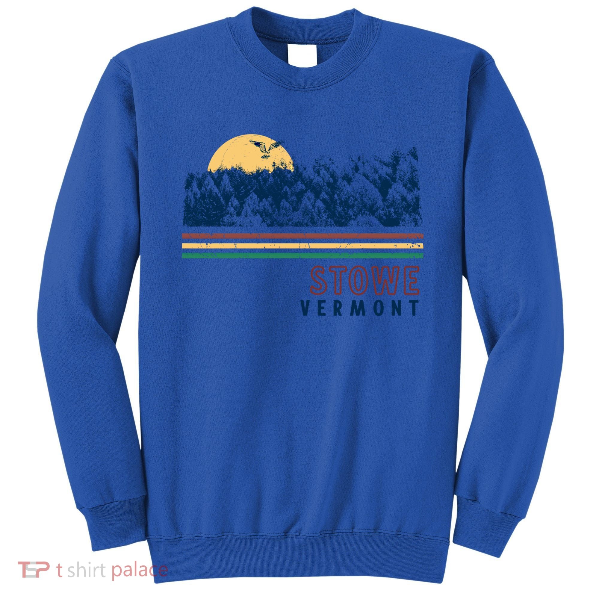 Stowe Vermont Hiking Skiing Retro Cool Gift Sweatshirt