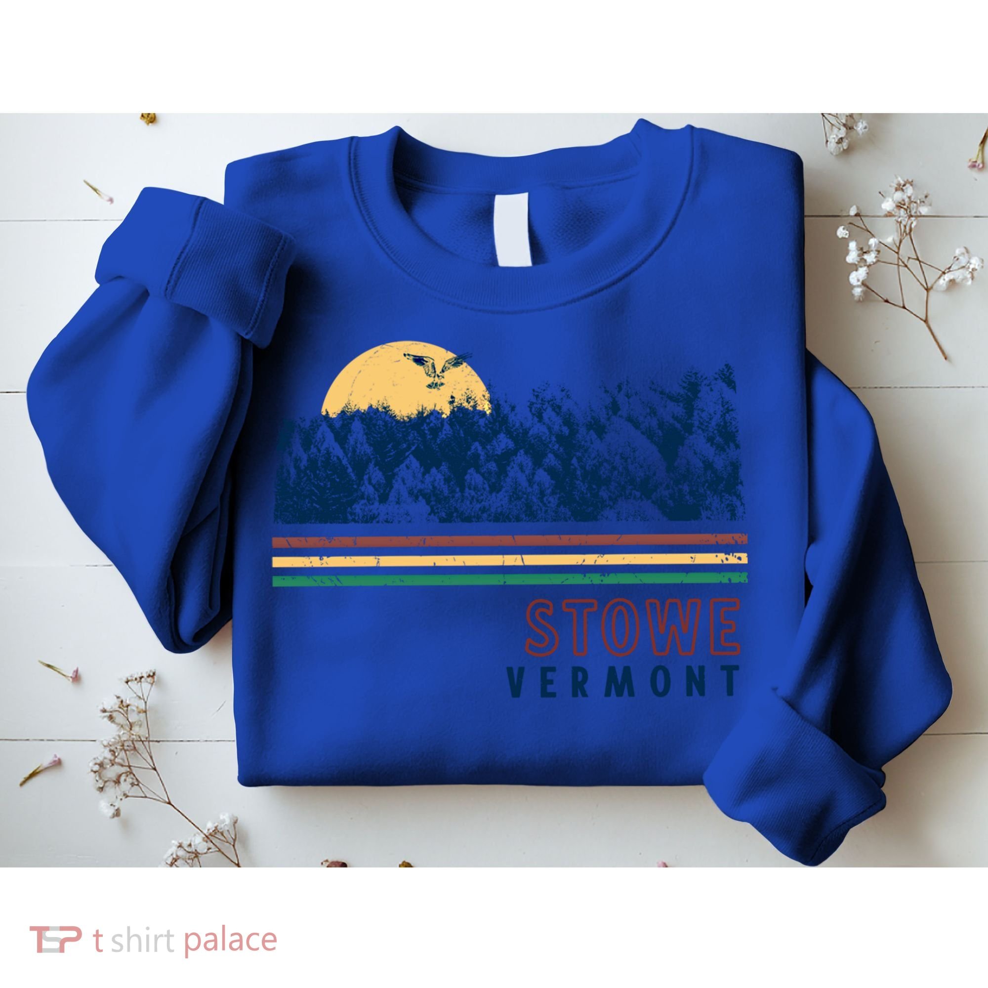 Stowe Vermont Hiking Skiing Retro Cool Gift Sweatshirt