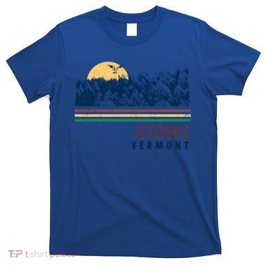 Stowe Vermont Hiking Skiing Retro Cool Gift T-Shirt