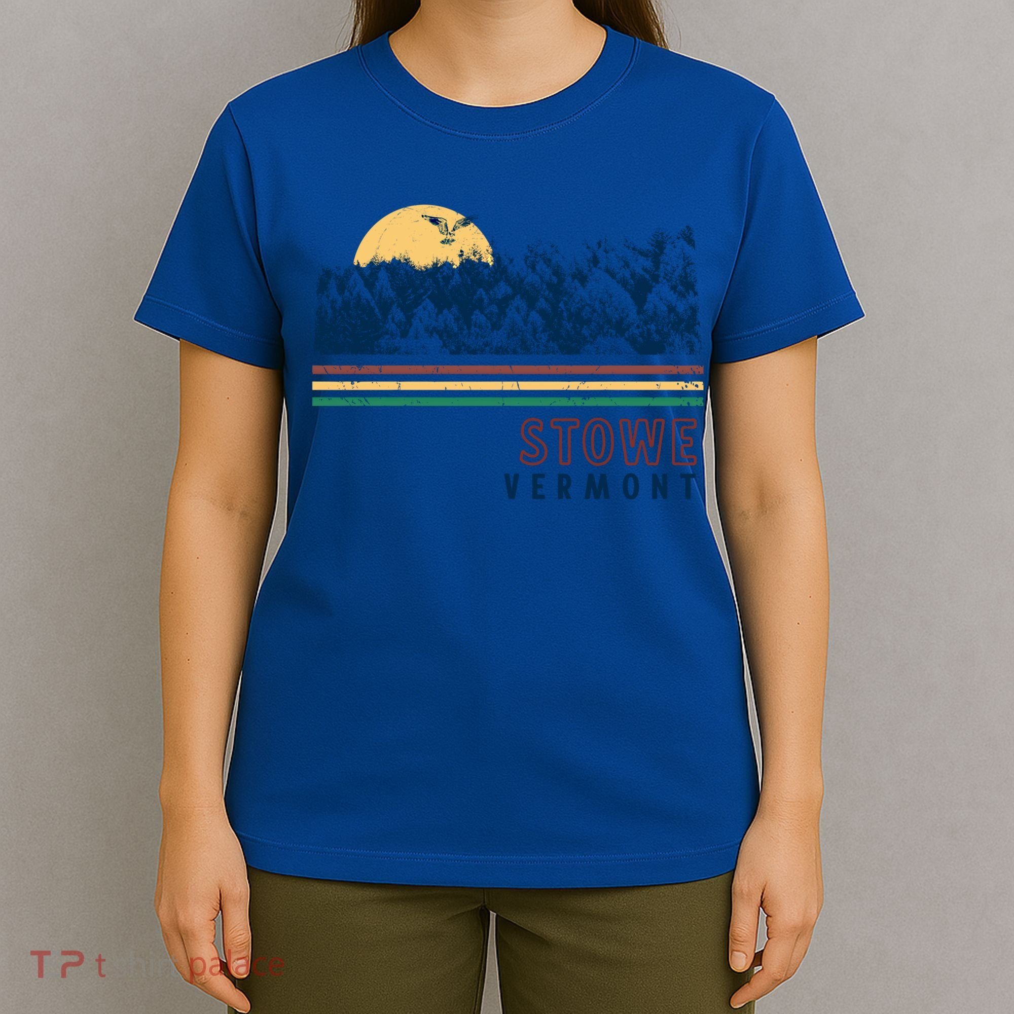 Stowe Vermont Hiking Skiing Retro Cool Gift T-Shirt