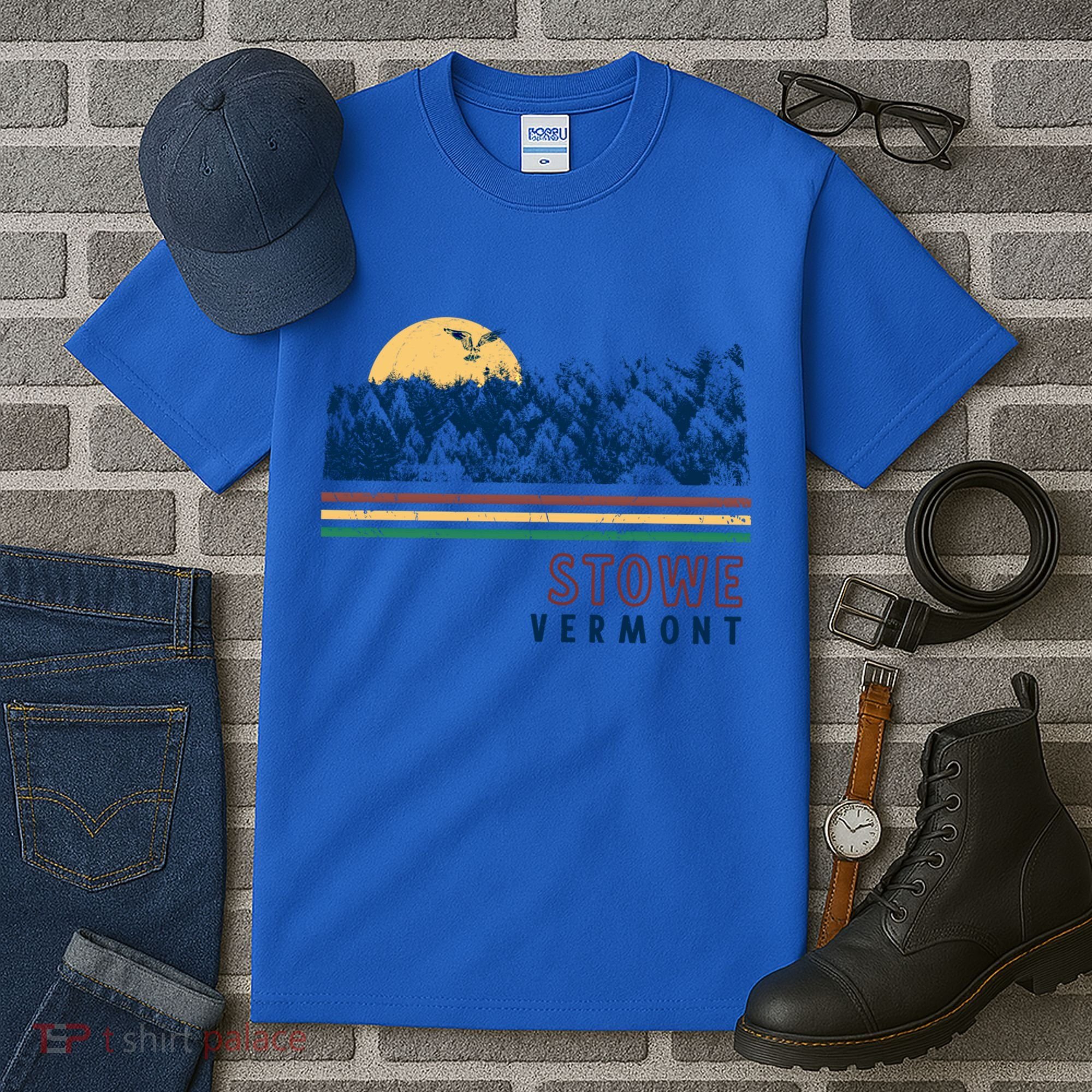 Stowe Vermont Hiking Skiing Retro Cool Gift Tall T-Shirt